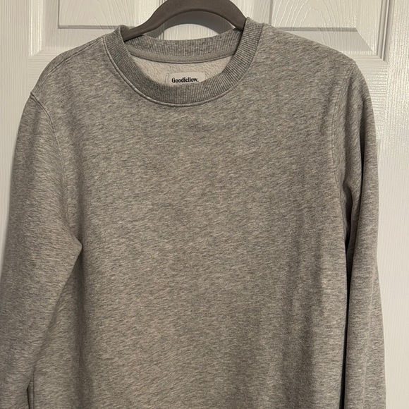 Gray Crewneck Sweater with Ribbed Cuffs - Picture 3 of 4
